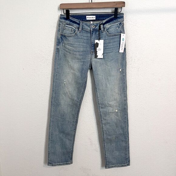 NWT Stitch Fix Studio Blue Raya Mid Rise Cigarette Straight Leg Jeans Women 27 - Picture 2 of 9